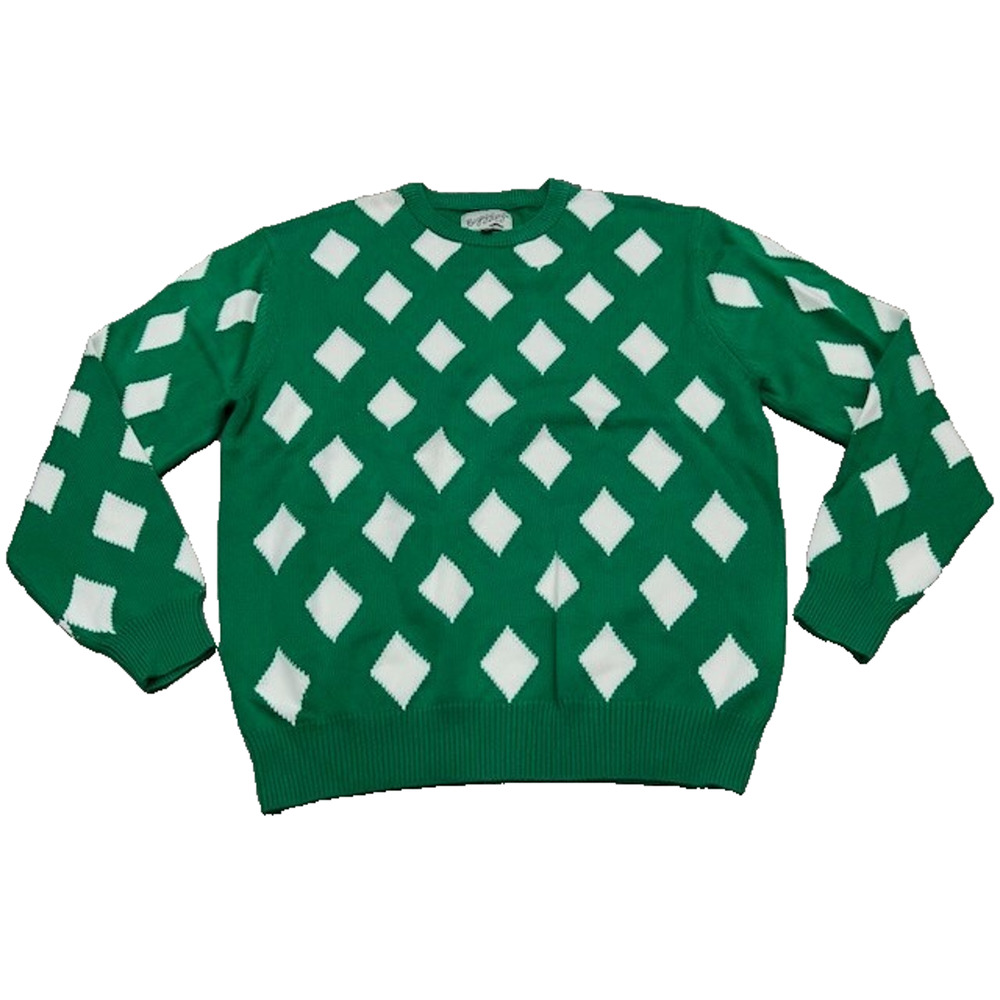 NWOT‎ Bogey Boys by Macklemore Men's Diamond Sweater Golf Green White Size XL